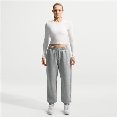 Overdimensionerede Nike Phoenix Fleece-sweatpants med høj talje til kvinder - grå
