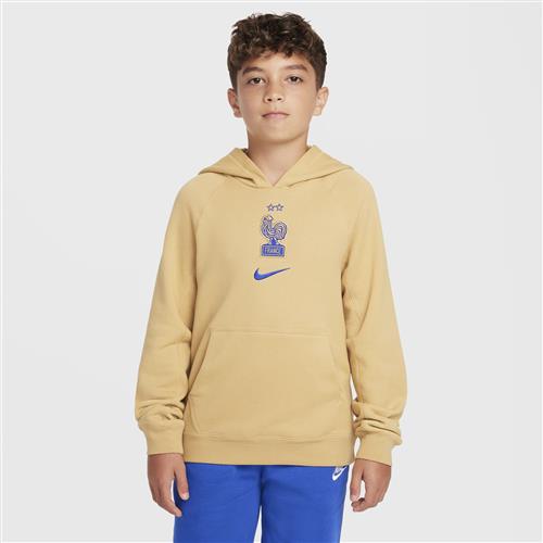 FFF Nike Air-pullover-fodboldhættetrøje til større børn - brun