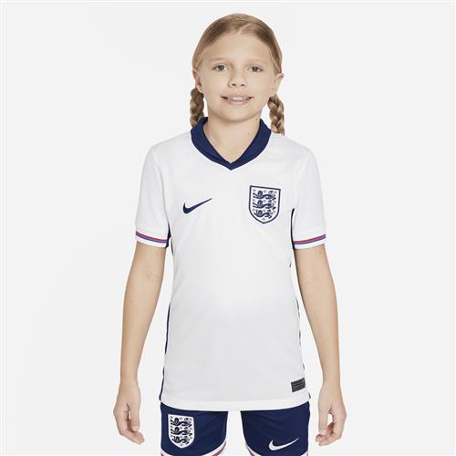 England 2024/25 Stadium Home Nike Dri-FIT Replica-fodboldtrøje til større børn (herrehold) - hvid