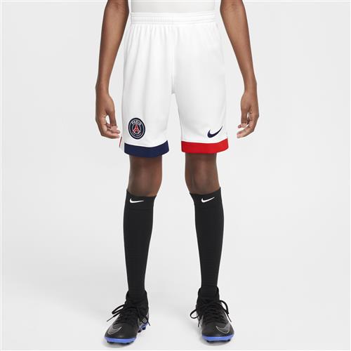 Paris Saint-Germain 2024/25 Stadium Away Nike Dri-FIT-fodboldshorts til større børn - hvid