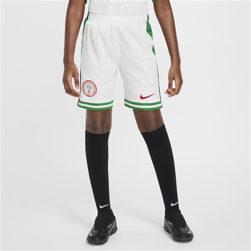 Nigeria 2024 Stadium Home Nike Dri-FIT Replica-fodboldshorts til større børn - hvid
