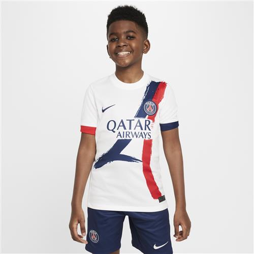 Paris Saint-Germain 2024/25 Stadium Away Nike Dri-FIT-Replica-fodboldtrøje til større børn - hvid