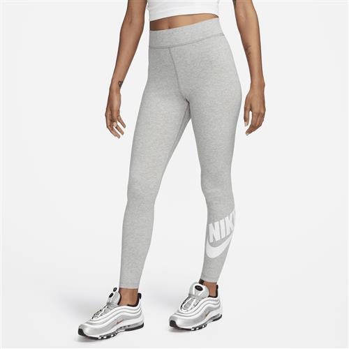 Højtaljede Nike Classics-leggings med grafik til kvinder - grå
