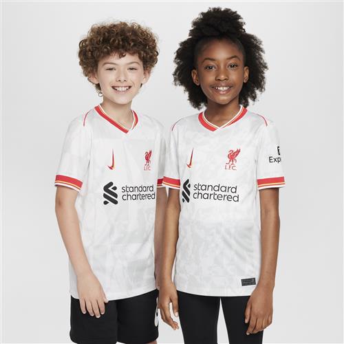 Liverpool FC 2024/25 Stadium Third Nike Dri-FIT Replica-fodboldtrøje til større børn - hvid