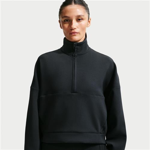 Oversized Nike 24.7 ImpossiblySoft Dri-FIT-trøje med 1/2 lynlås til kvinder - sort