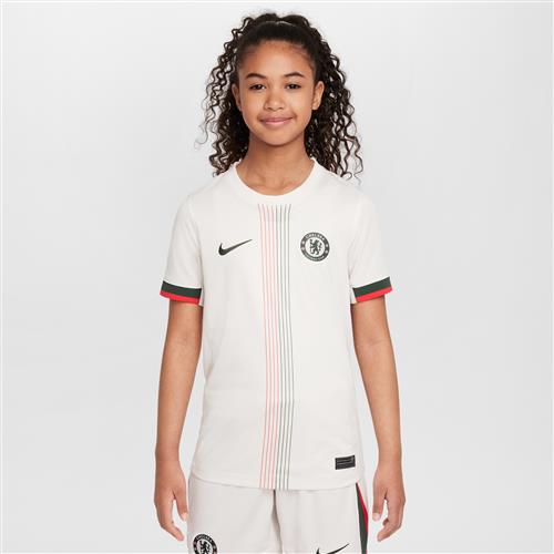 Chelsea FC 2025/26 Stadium Away Nike Dri-FIT Replica-fodboldspillertrøje til større børn - grå