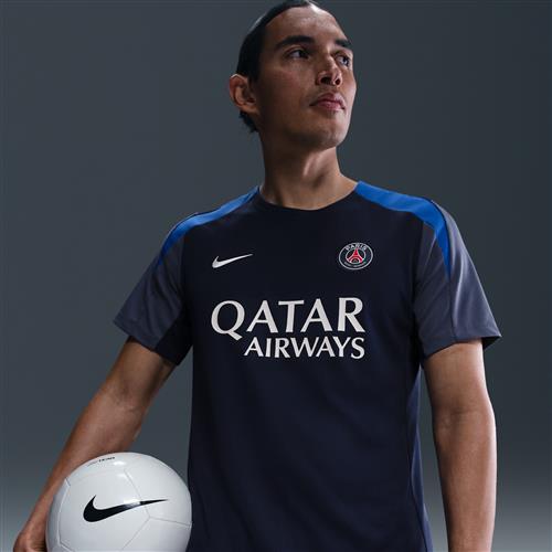 Kortærmet Paris Saint-Germain Strike Nike Dri-FIT-fodboldtrøje til mænd - blå