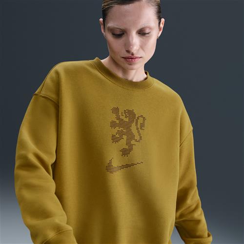 Oversized Holland Phoenix Fleece Nike Football-sweatshirt med rund hals til kvinder - brun