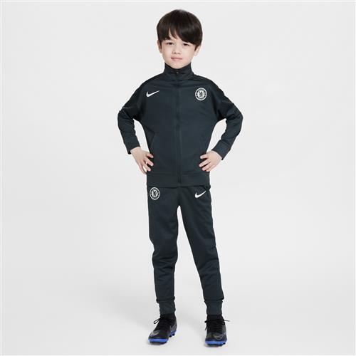 Maskinstrikket Chelsea FC Strike Nike Dri-FiT-fodboldtracksuit til mindre børn - grøn
