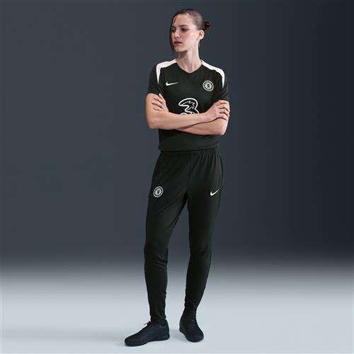 Maskinstrikkede Chelsea FC Strike Nike Dri-FIT-fodboldbukser til kvinder - grøn