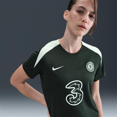 Kortærmet Chelsea FC Strike Nike Dri-FIT-fodboldtrøje til kvinder - grøn