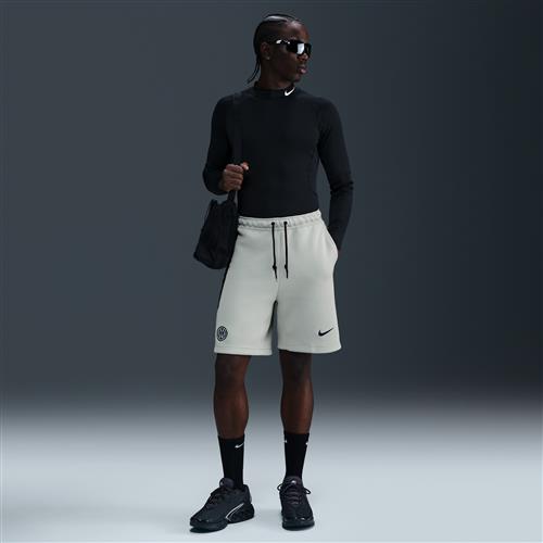 Inter Milan Tech Nike-fodboldfleeceshorts til mænd - grå