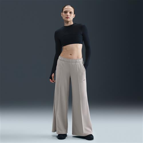 Nike -løbebukser med mellemhøj talje og brede ben til kvinder - grå