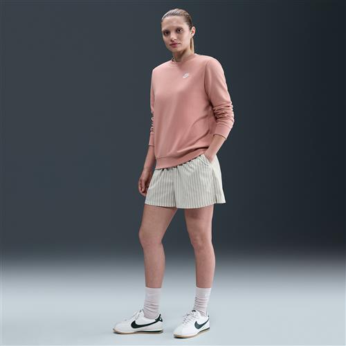 Løse Nike Chill Poplin-shorts med mellemhøj talje og striber til kvinder - grå