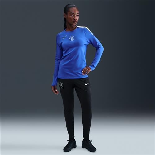Maskinstrikkede Chelsea FC Strike Third Nike Dri-FIT Total 90-fodboldbukser til kvinder - sort