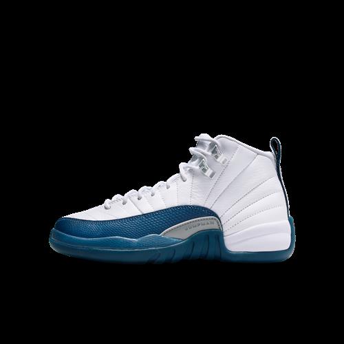 Air Jordan 12 Retro "French Blue"-sko til større børn - hvid