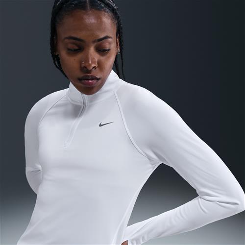 Nike Tempo Dri-FIT-løbetrøje med 1/4 lynlås til kvinder - hvid