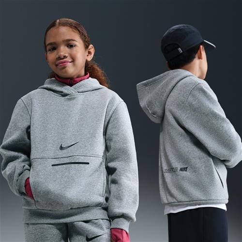 Nike Club Fleece-hættetrøje til større børn - grå