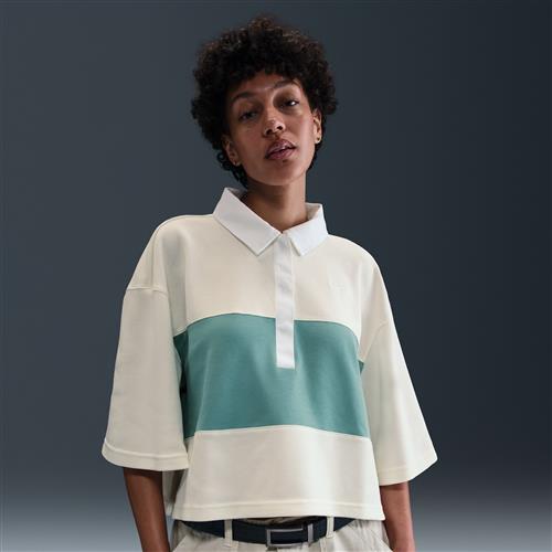 Oversized, kortærmet Nike -polotop til kvinder - hvid