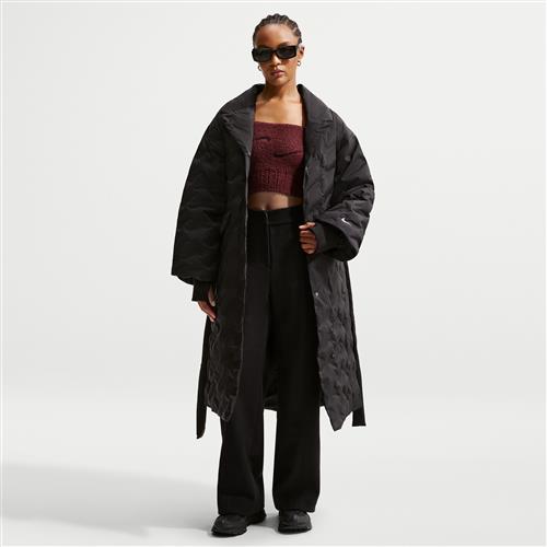 Oversized Nike Swoosh Series Therma-FIT-trenchcoat med dun til kvinder - sort