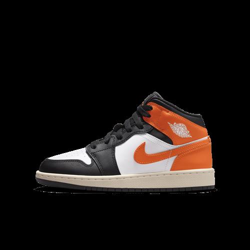 Air Jordan 1 Mid-sko til større børn - Orange