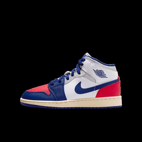 Air Jordan 1 Mid-sko til større børn - hvid