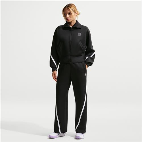 Nike Advantage Dri-FIT-tennisbukser med mellemhøj talje til kvinder - sort