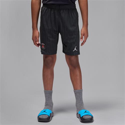 Paris Saint-Germain 2025/26 Stadium Fourth Jordan Dri-FIT Replica-fodboldshorts til større børn - sort