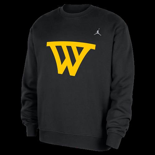Golden State Warriors Statement Essentials Jordan NBA-sweatshirt i fleece med rund hals til mænd - sort