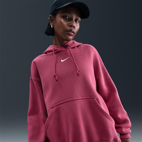 Oversized Nike Phoenix Fleece-pullover-hættetrøje til kvinder - lilla