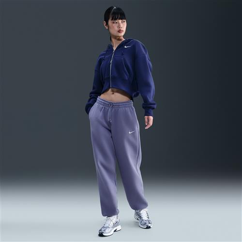 Overdimensionerede Nike Phoenix Fleece-sweatpants med høj talje til kvinder - blå