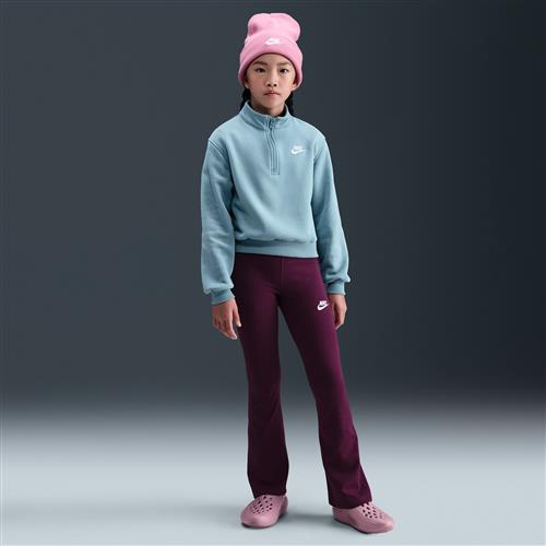 Højtaljede Nike Classic-leggings med svaj til piger - rød