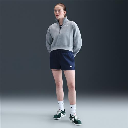 Nike Phoenix Fleece-shorts med mellemhøj talje til kvinder (5,1 cm) - blå