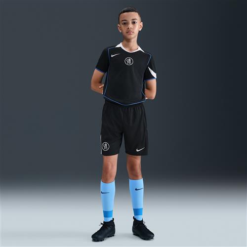 Chelsea FC 2025/26 Stadium Third Nike Dri-FIT Total 90-replica-fodboldshorts til større børn - sort