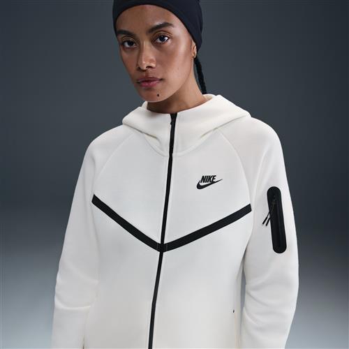 Nike Tech Fleece Windrunner-hættetrøje med lynlås til kvinder - hvid