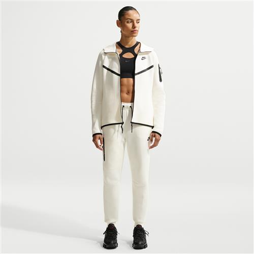 Nike Tech Fleece-joggers med mellemhøj talje til kvinder - hvid