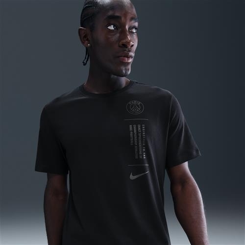 Paris Saint-Germain Nike Football-T-shirt til mænd - sort