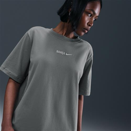 FC Barcelona Nike-fodbold-T-shirt til kvinder - grå