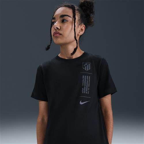Club Atlético de Madrid Nike Football-T-shirt til større børn - sort