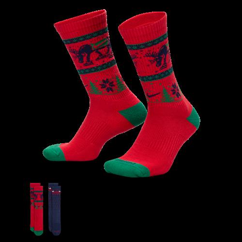 Stødabsorberende Nike Everyday Plus Winter Wonderland-crewstrømper (2 par) - multifarvet