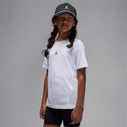 Kortærmet Jordan Sport Dri-FIT Diamond-trøje til større børn - hvid