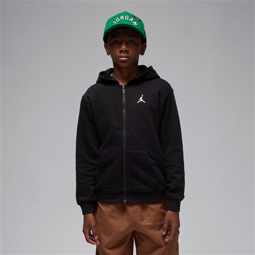 Jordan Brooklyn Fleece-hættetrøje med fuld lynlås til større børn - sort