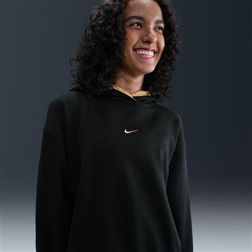 Oversized Nike Club Fleece-hættetrøje til større børn (piger) - sort