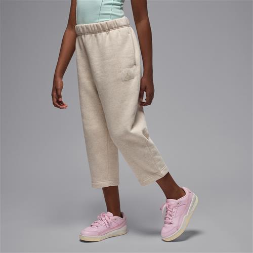 Jordan Flight Essentials-bukser med åben kant til større børn - brun