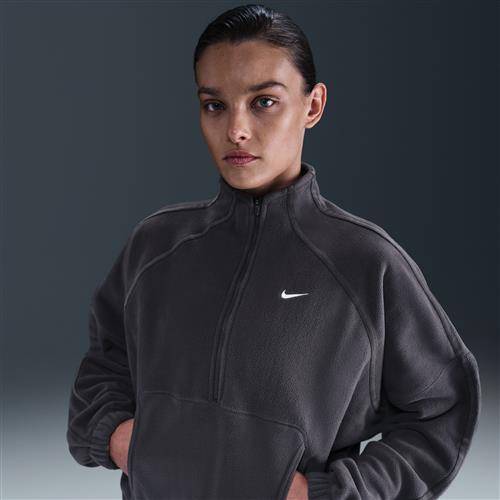 Nike One Therma-FIT top med 1/2-lynlås til kvinder - grå