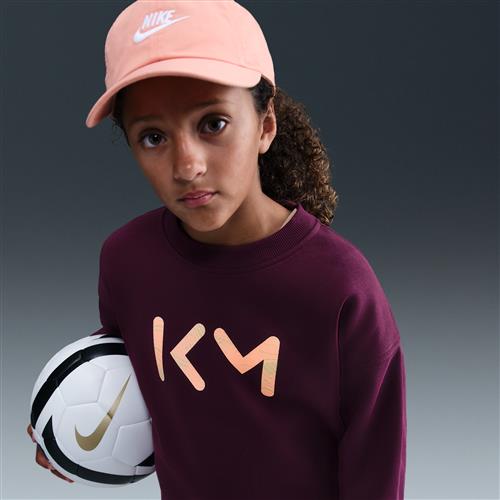 Kylian Mbappé Club Fleece Nike Football oversized trøje med rund hals til større børn (piger) - rød