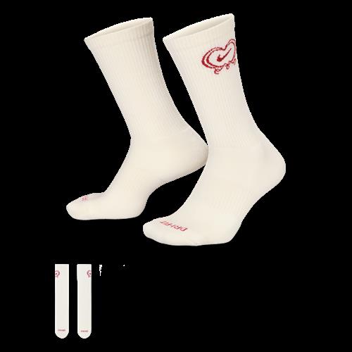 Polstrede Nike Everyday Plus-crewstrømper (1 par) - hvid