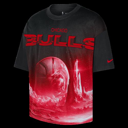 Chicago Bulls Courtside Nike NBA boxy-T-shirt til mænd - sort