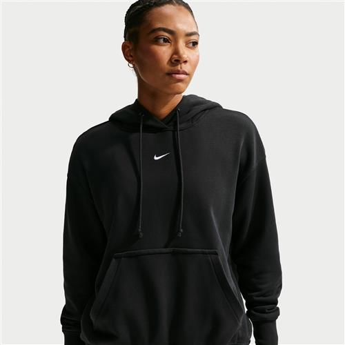 Oversized Nike Phoenix Fleece-pullover-basketballhættetrøje til kvinder - sort