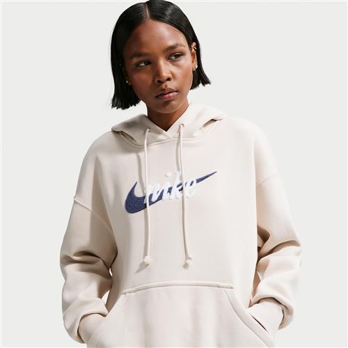 Oversized Nike Phoenix Fleece-logohættetrøje til kvinder - brun